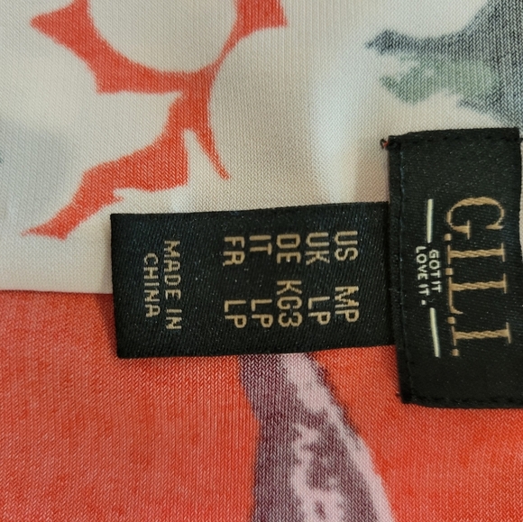 GILL Colourful Red Print Maxi Sheath Dress High Leg Slits Short Sleeves MP Size - Picture 2 of 8